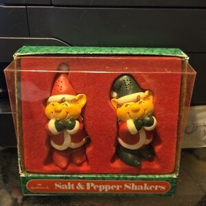Hallmark Pixie Elfs Salt & Pepper Shakers - Red and Green